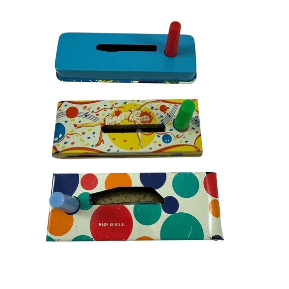 Lot of 9 Tin Litho Toy Noisemakers New Years Party US Metal Mfg Co Vintage 1950s - Picture 3 of 9